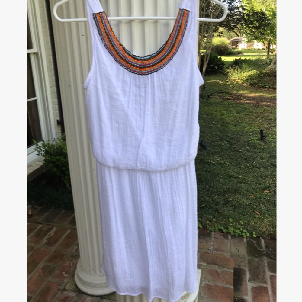 White Linen Dress - Picture 1 of 2